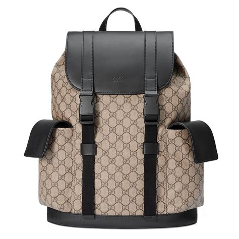 gucci men's black soft gg supreme backpack|Gucci Gg Supreme canvas backpack.